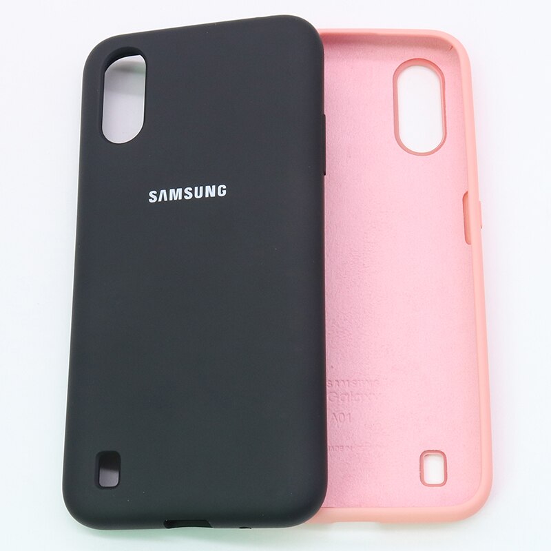 Caso semplice Per Samsung Galaxy A01 SM-A015F Dipinta Del Silicone Della Caramella TPU Della Copertura Posteriore Per samsung galaxy UNA 01 A105 Globale versione: Balck