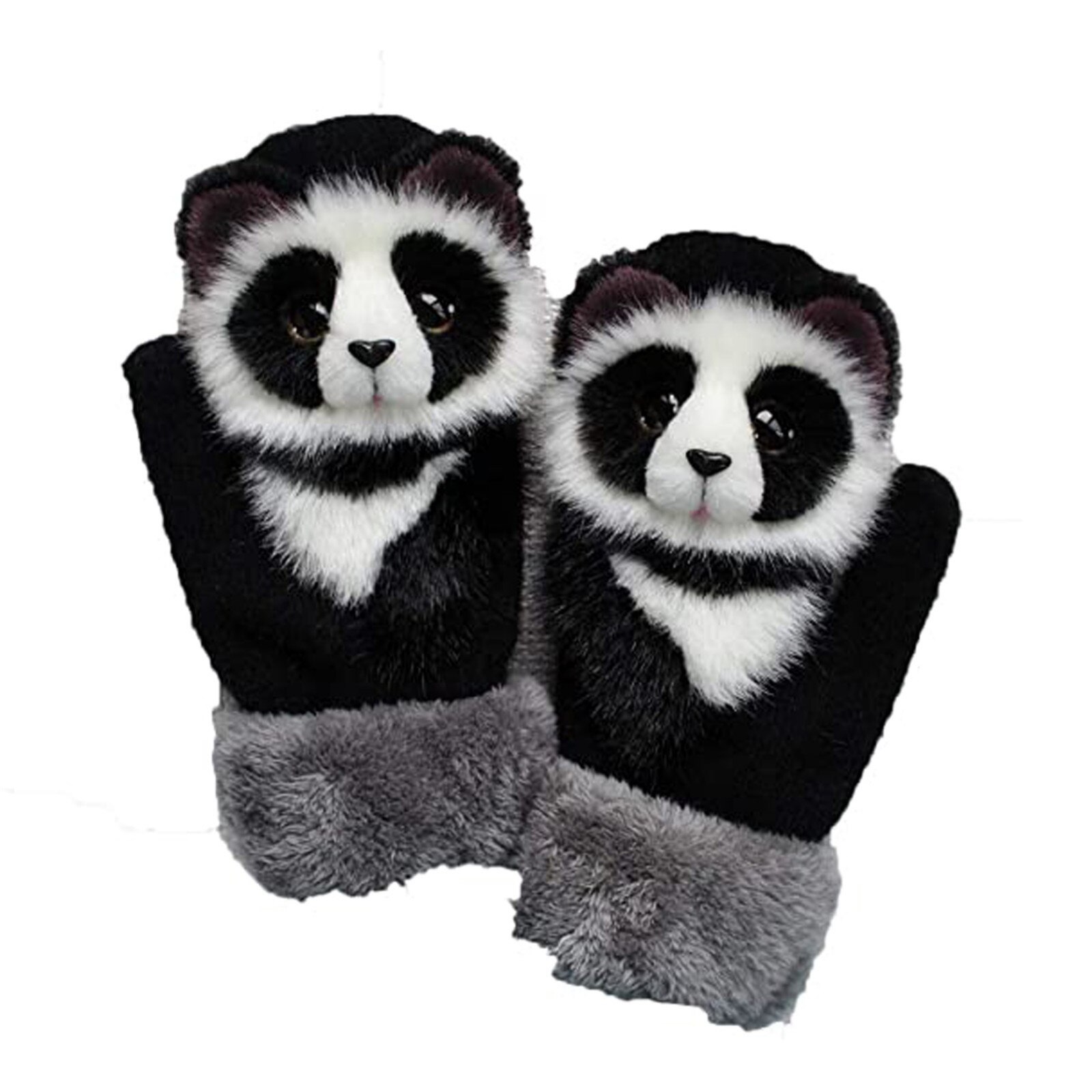 Guantes con estampado de animales para mujer, manoplas con estampado de animales, accesorios de terciopelo, para correr, a prueba de frío, para invierno, 40: D