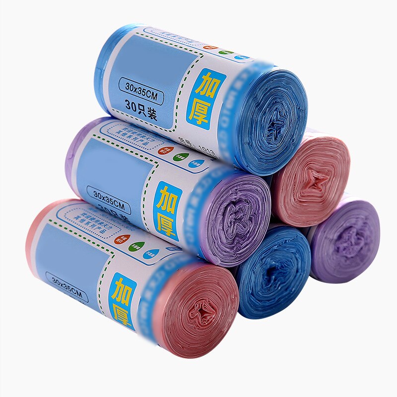 30Pcs/Roll Thicken Kleine Vuilniszakken Mini Desktop Prullenbak Vuilniszak Voor Huishoudelijke Schoonmaakmiddelen Afval Prullenbak Plastic tassen 30*35Cm