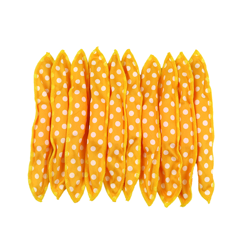 10 Pcs/Lot Hair Curlers Soft Sleep Pillow Hair Rollers Set Best Flexible Foam and Sponge Magic Hair Care DIY Hair Styling Tools: 10pcs Yellow