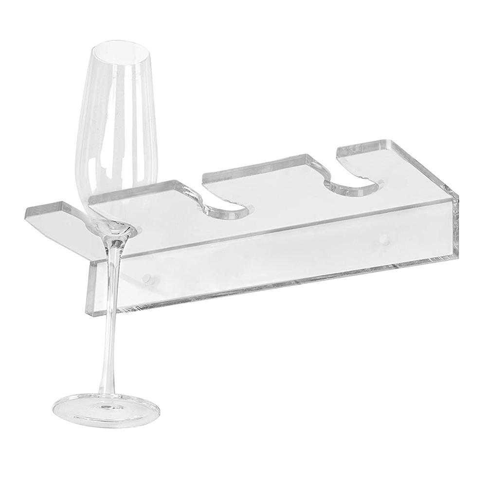 Clear Acrylic Wine Glass Rack Under Cabinet Stemware Wine Goblet Holder Kitchen Glasses Storage for Holds 3 Wine Glasses