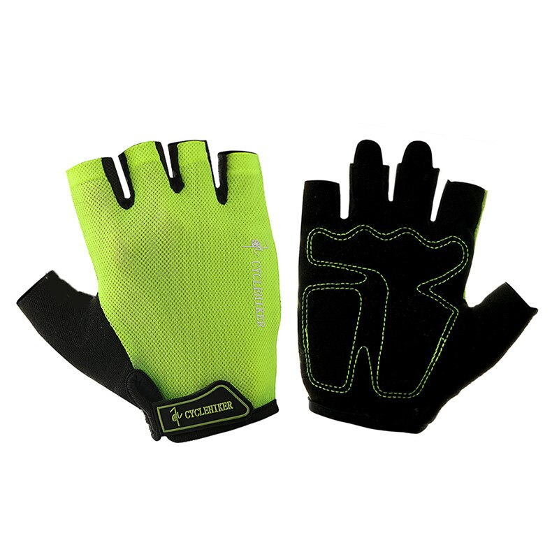Fiets handschoenen fiets handschoen mtb guantes ciclismo luva gants velo route heren dames zwart/groene fiets handschoenen: Sponsgroen / Ik