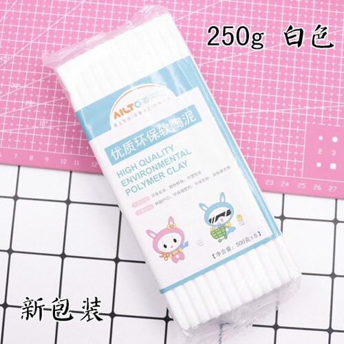 Myk leire dukke leire 250g hud hvit leire keramikk diy håndlaget materiale miljømessig leire jord myk leire skulptur: Hvit 250g