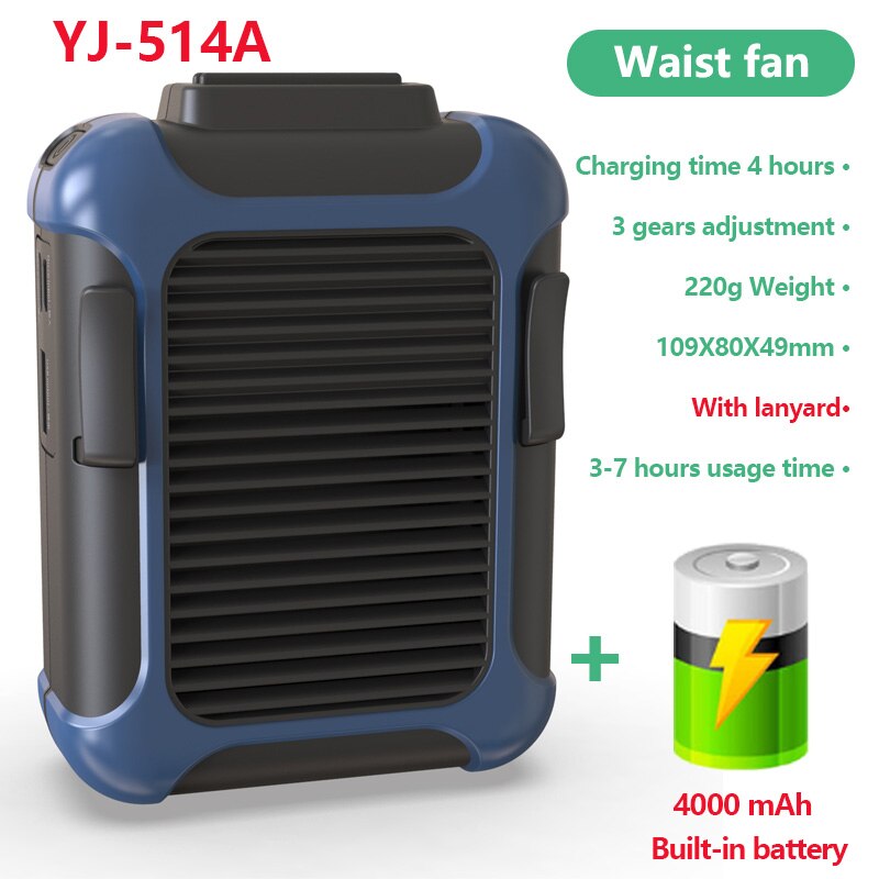 Newest USB Portable Personal Hanging waist Fan With Recharge Battery Ultra quiet Wearable Electric Fan handheld Air Conditioner: 05