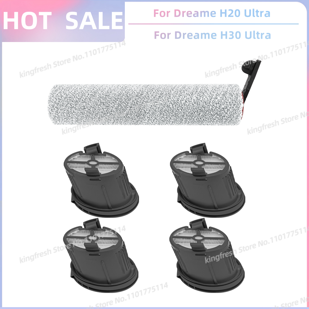 Compatibile con Dreame H14 pro / H14 doppio / H20 pro più / H13 pro / H20 ultra / H30 ultra Parti di Ricambio per Aspirapolvere Spazzola a Rullo Filtro Hepa Accessori: Luce Verde