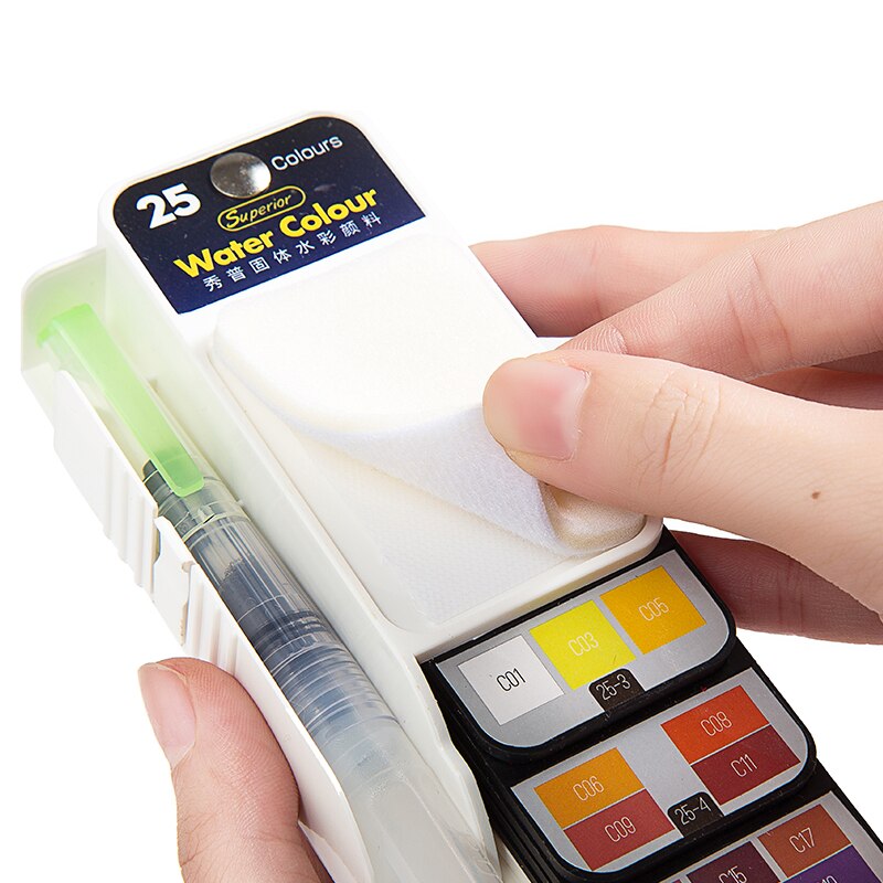 18/25/33/42 kleur Solide Aquarel Verf Set handgeschilderde Draagbare Waaiervormige Water kleur Pigment Voor Tekening