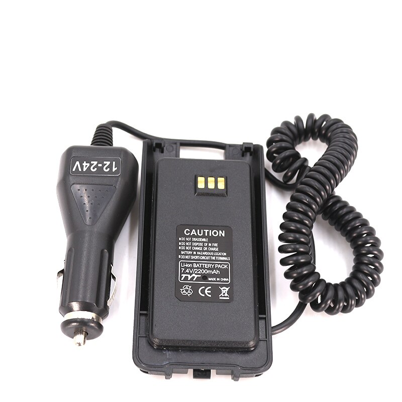 Batteria a batteria agli ioni di litio TYT MD 390 MD-UV390 DMR Radio 7.4V 2200mAh batteria per MD-390 TH-UV8200 Radio digitale TYT accessorio: Car Charger