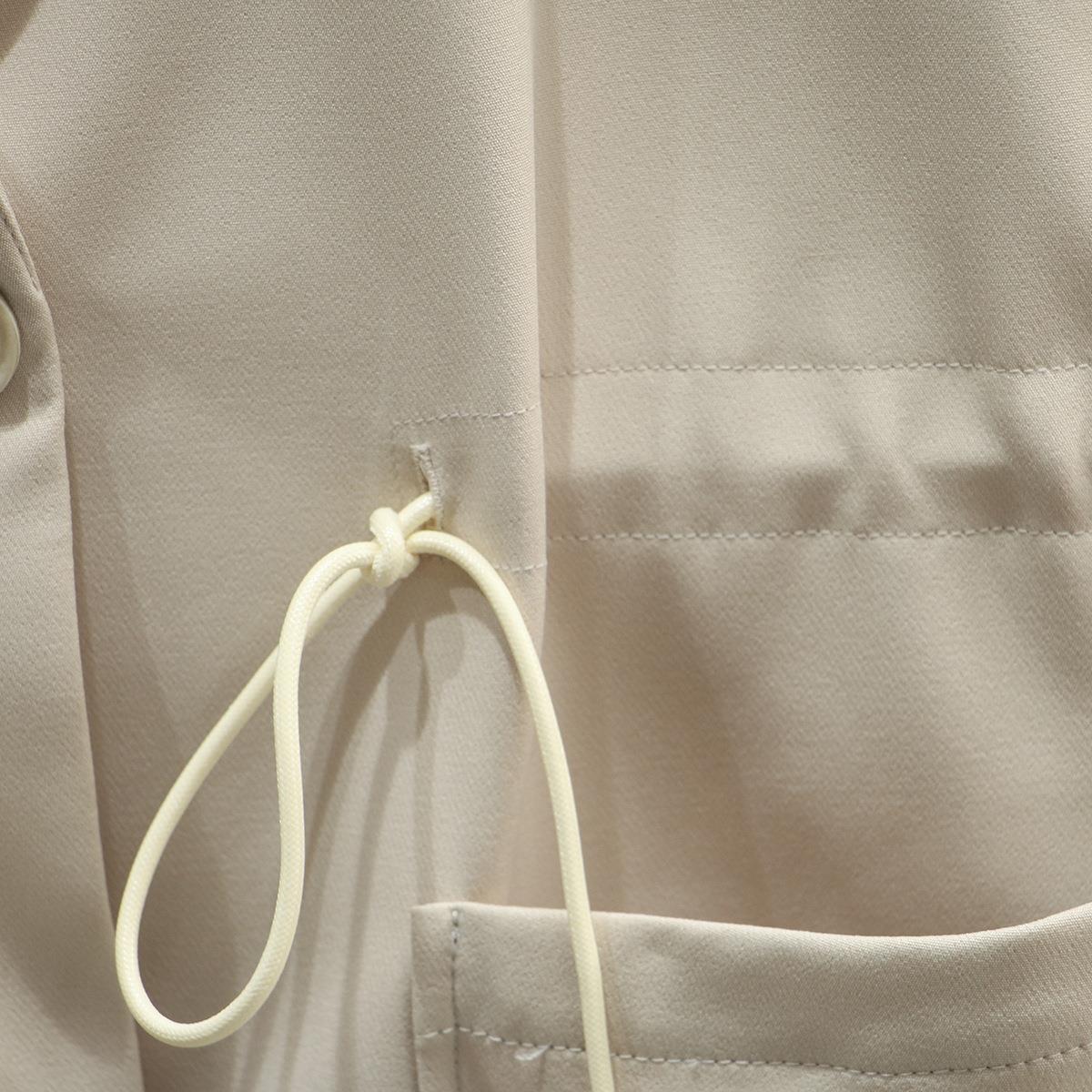 Women Clothing Blazer Plus Size Autumn Loose Western Style Drawstring Waist Tailored Suit Jacket