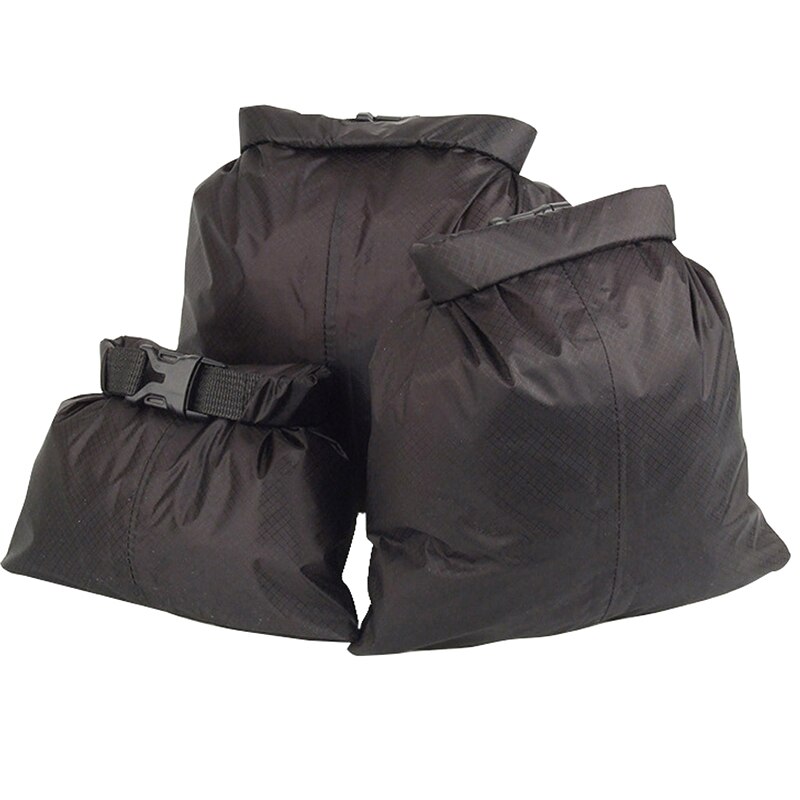 Small Size Light Weight Portable PVC Waterproof Bag Travel Storage Bag for Summer Travel Beach Drift Camping 3Pcs LDF668: Black