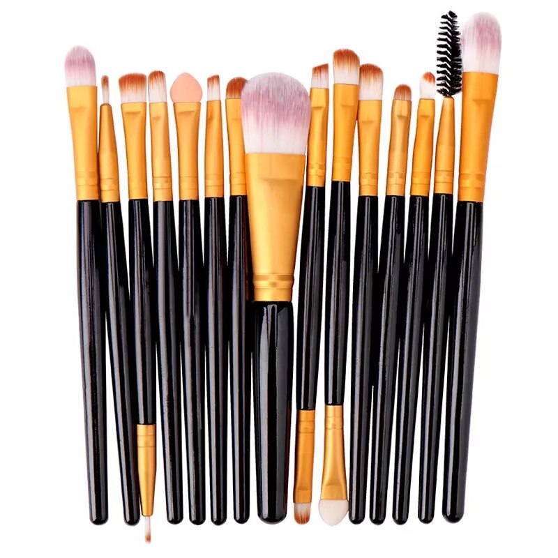 Lemoda Makeup Brushes Set 15pcs Eyebrow Highlighter Powder Foundation Eye Shadow Brush Cosmetics Makeup Brush: HJ