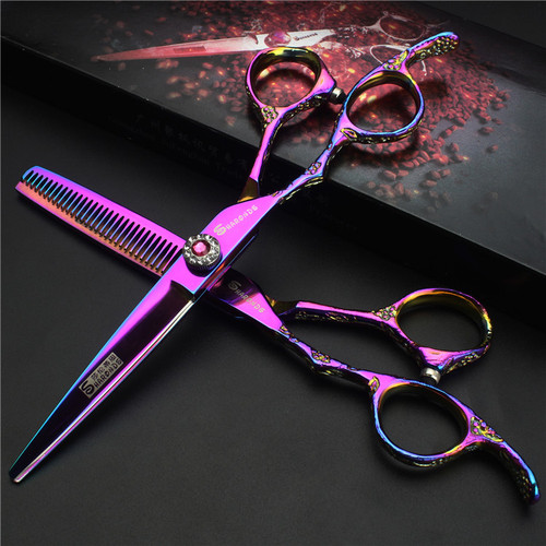 6 Inch Left-handed Barber Scissors Hairdressing Thinning Scissprs Cutting Shears Left Handed Hairdresser Makas: 6inch B3