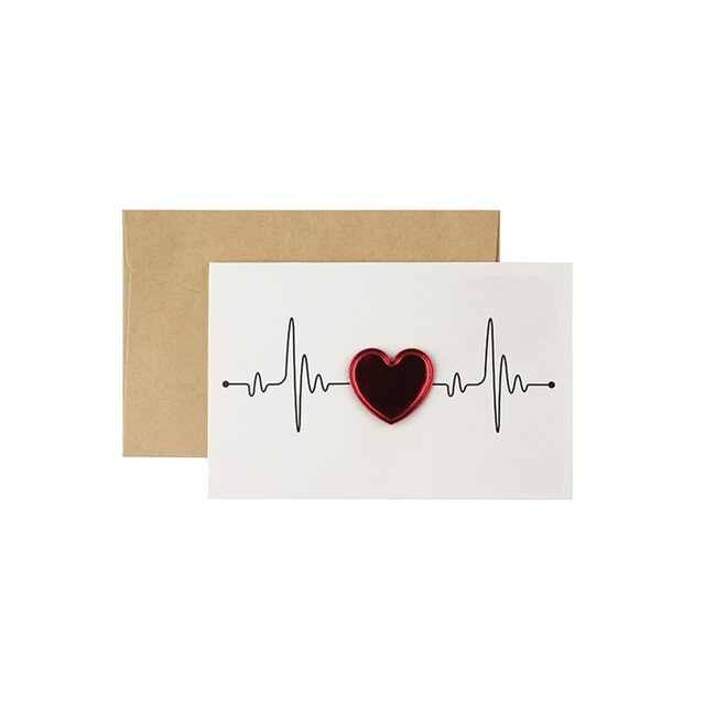 Valentijnsdag Card Rood Hart Wenskaart Met Enveloppen Romantische Brief I Love You Forever Party Bruiloft Decoratie: D