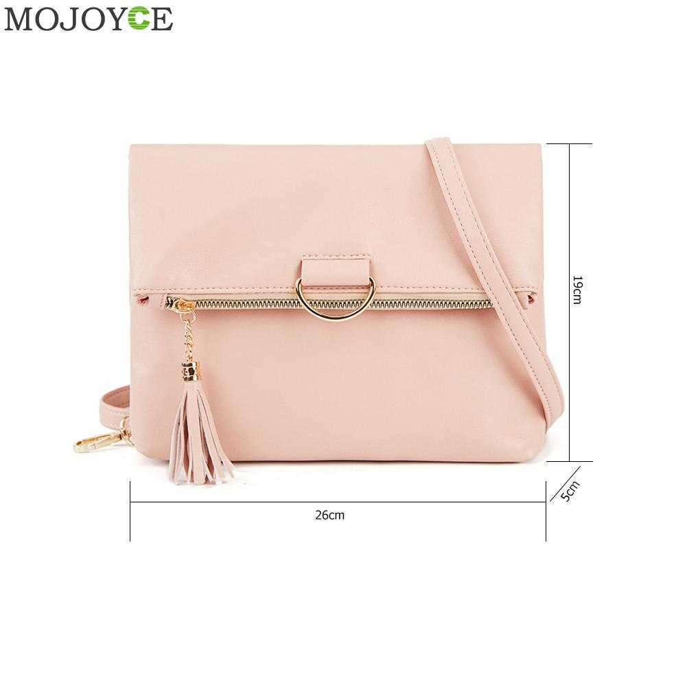 Quasten Frauen Schulter Umhängetasche PU Leder Geldbörse Feste Farbe lässig Damen Mädchen Crossbody Handtaschen