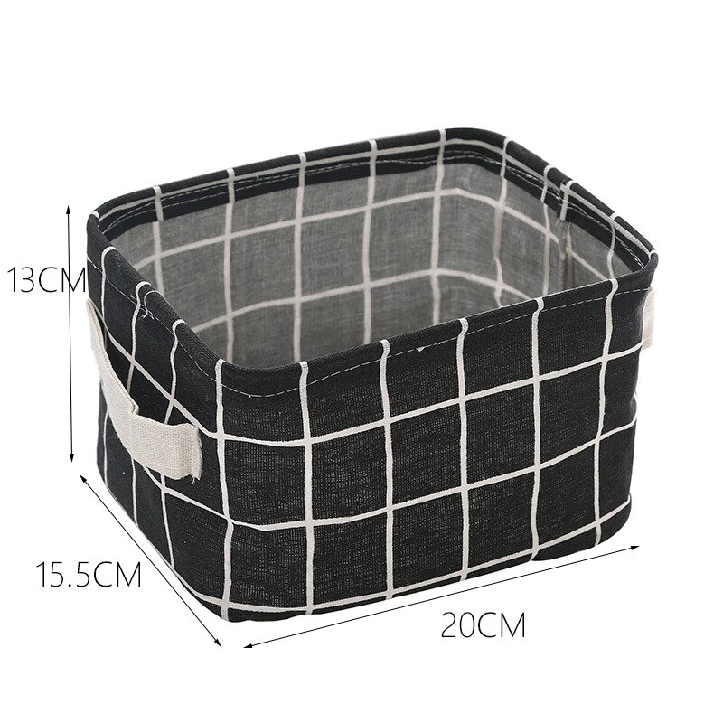 Linen Desktop Storage Basket Sundries Toy Storage Box Organizer Cosmetic Book Organizer Home Office Stationery Container Basket: 14
