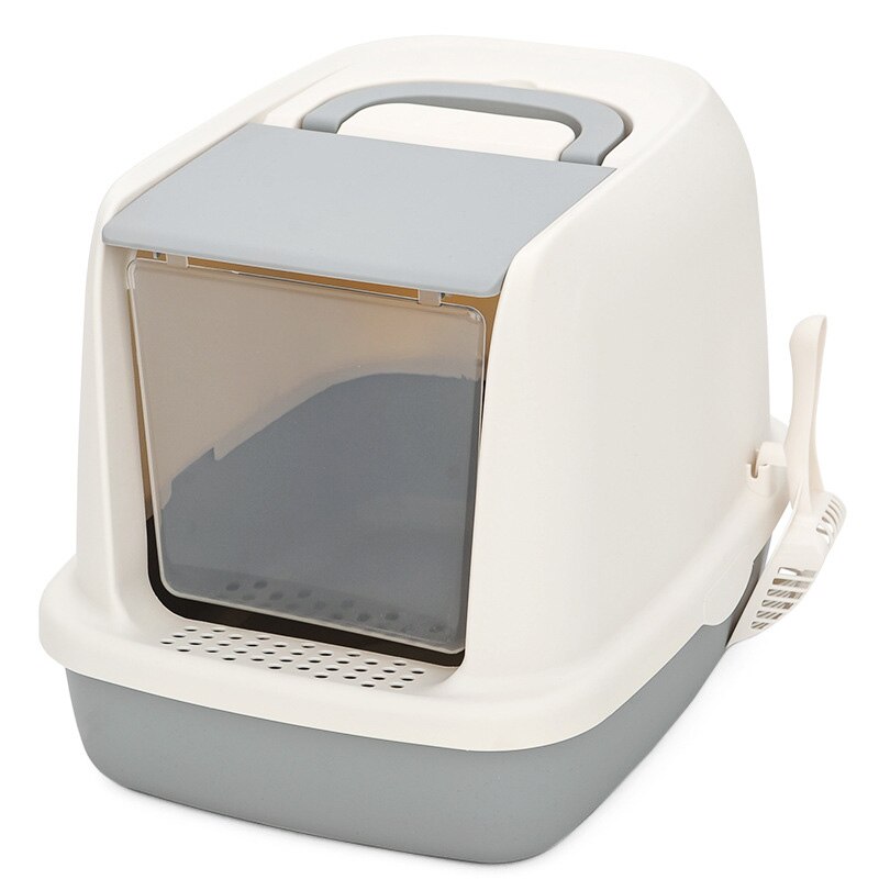 Cats Litter Box Fully Enclosed Cat litter Box Cats toilet Anti-splash Home Pet Toilet Bedpan Anti Splash Cats Litter Box: Starry sky gray