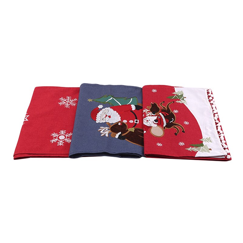 Polyester print bord flagga jul bord löpare bord skrivbord bordsdukar hotell hem festival dekoration