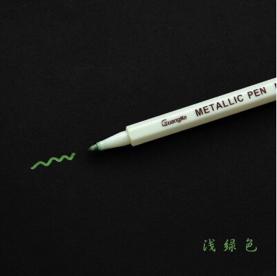 10 Kleuren Set Tekenen Schilderen Marker Pennen Metallic Pen Voor Zwart Papier Glas Hout Kunst Schoolbenodigdheden Briefpapier Handtekening Pen: Light Green 10 Pcs