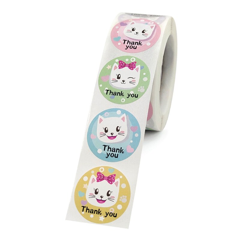 Kids Cartoon Dier Sticker Roll 500-Count Stickers Ronde Leraar Aanmoediging Motivatie Etiket Sticker Voor Leraar UD88