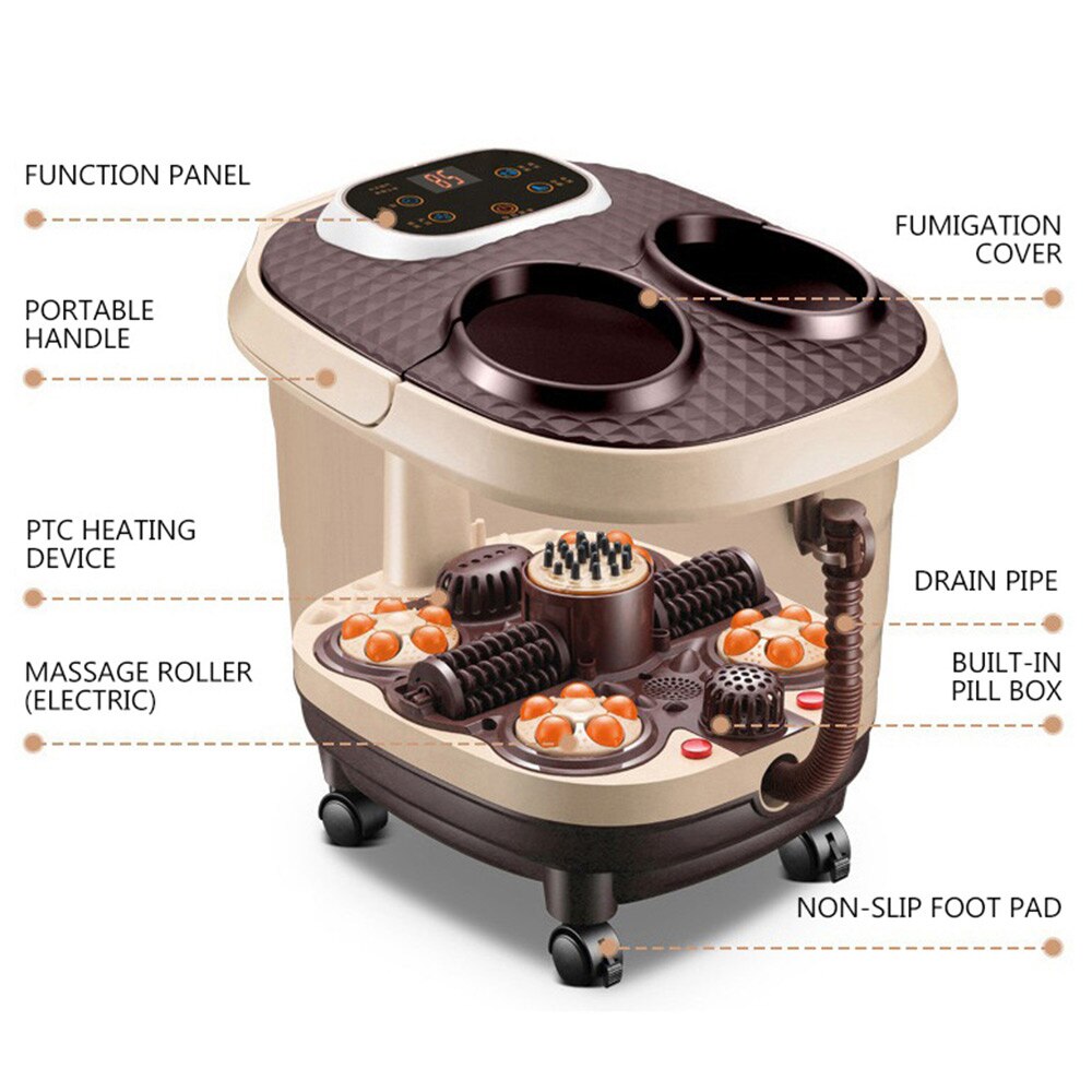 Volautomatische Verwarmde Elektrische Sauna Voetbad Massage Oot Bad Emmer Huishouden Afstandsbediening Voet Spa Machine Foot Care Tool