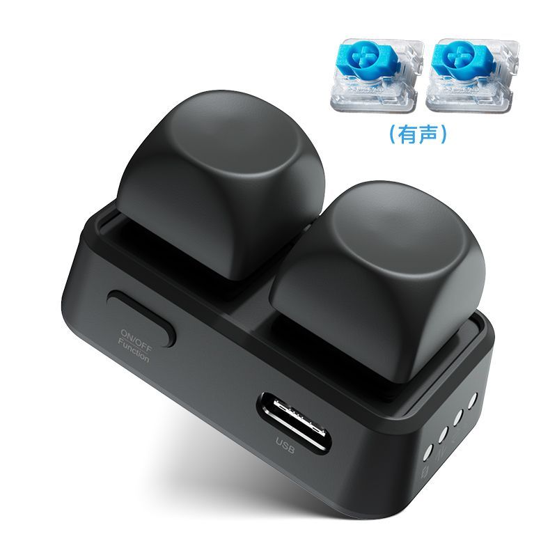 HanLinYue Free2 Mini Portable Keyboard Bluetooth RGB Swap Two-key E-book Page Turner PC Accessories for Tablet/phone/reader: Pewter / blue switch