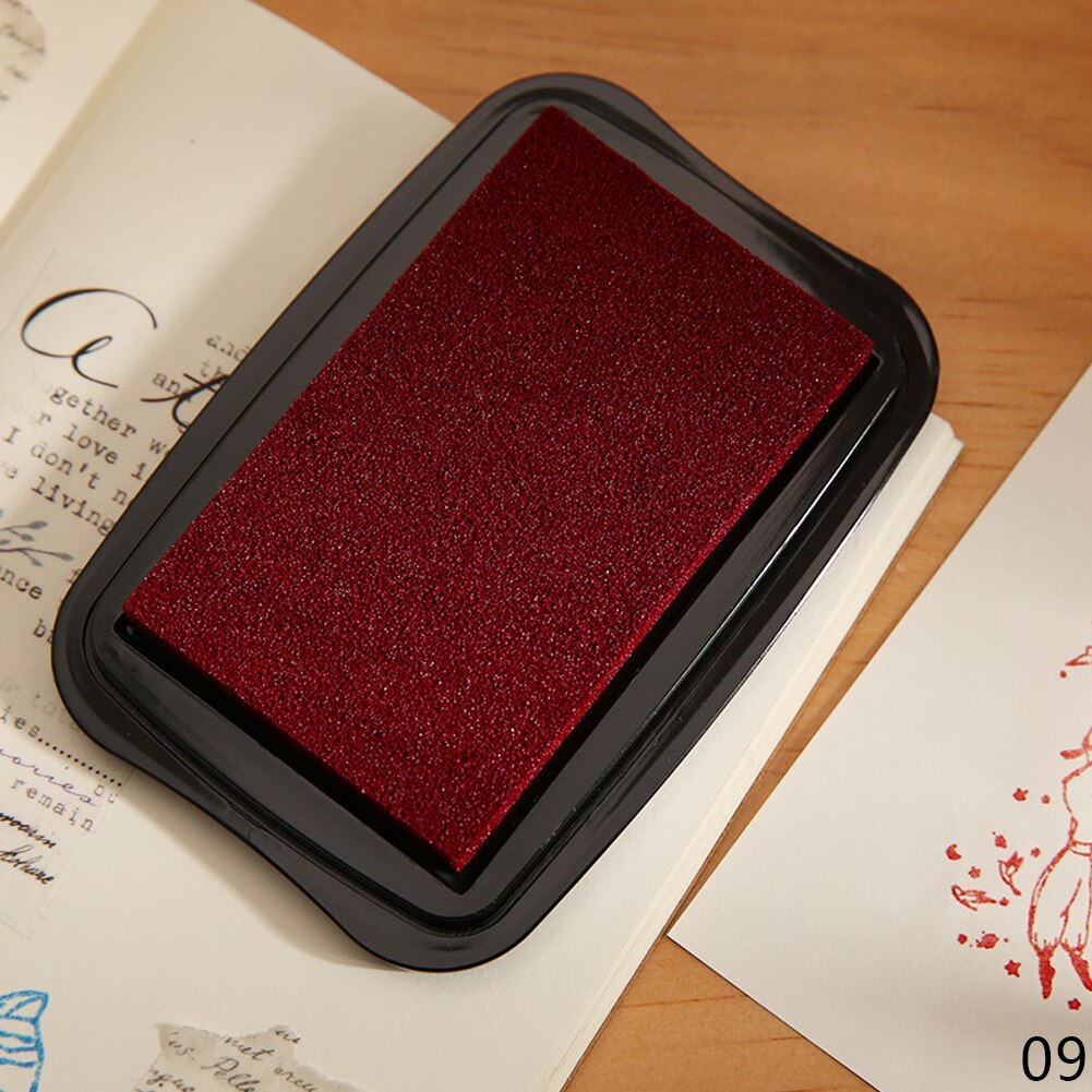 Tampon encreur Vintage pour timbres, 12 couleurs, grande taille, artisanat, bricolage, Scrapbooking, tampons d'encre en caoutchouc, tampons en papier, 6.5x9.8cm: Dark Red