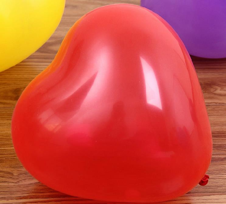 10 stk fest pats bolde oppustelige pats børn legetøj præsenterer hjerteformede ballon helligdage fødselsdage bryllup diy latex balloner: Rød