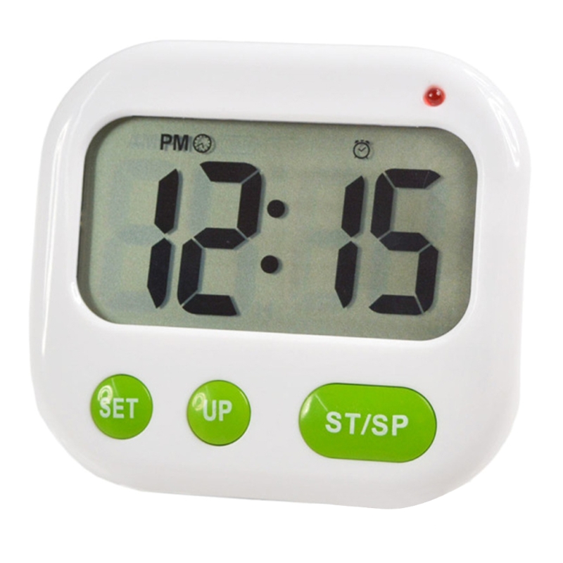 Alarm Clock Digital LCD Vibration Clock Battery Operated Modern Portable Timer Clock with Backlight Compatible w/ Home: black