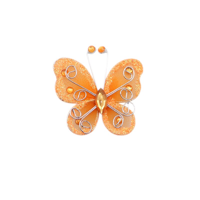 10 sztuk 2 &quot;Organza siatka nylonowa motyle z drutu i dżetów brokat na dekoracje ślubne księga gości Home Decor Party