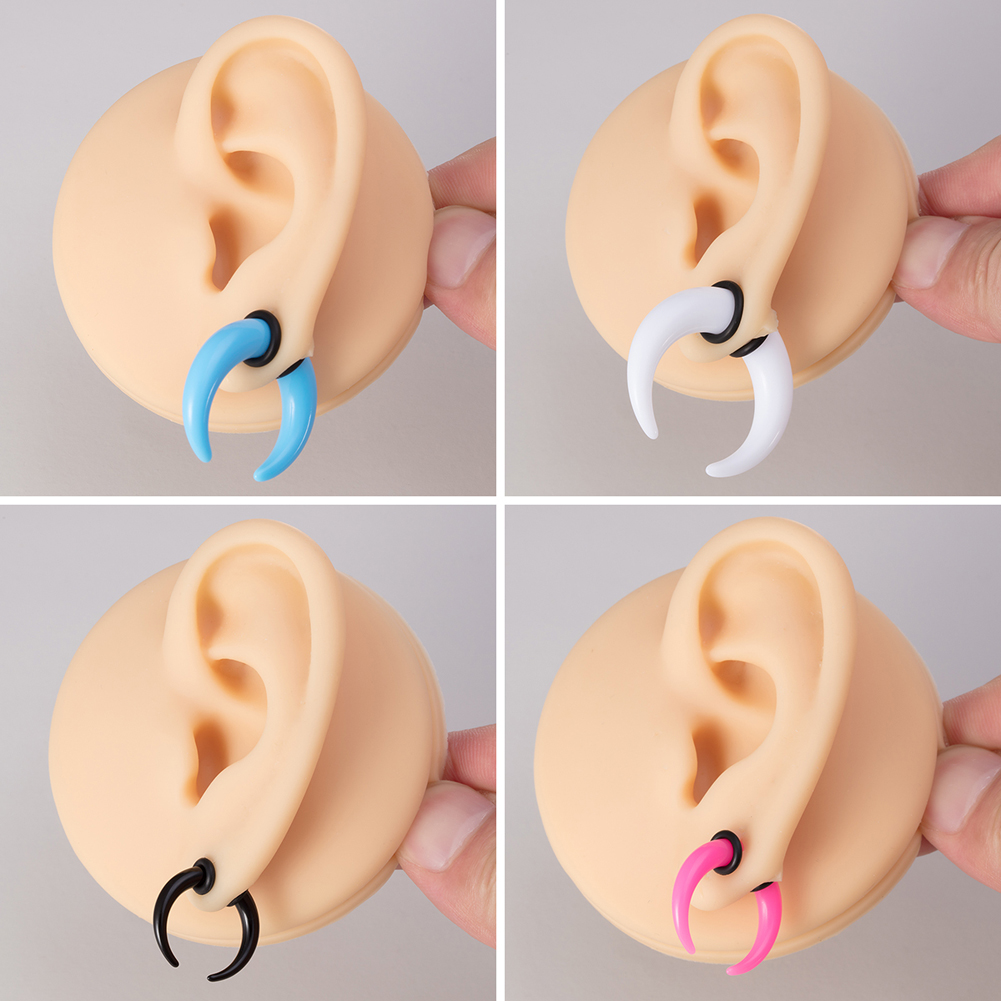 Pince à cône en forme de C en acrylique pour femmes et hommes, anneaux de septum, jauges, cornes de buffle, kit de piercing, extenseur d'étirement, 16G-00G, 2 pièces