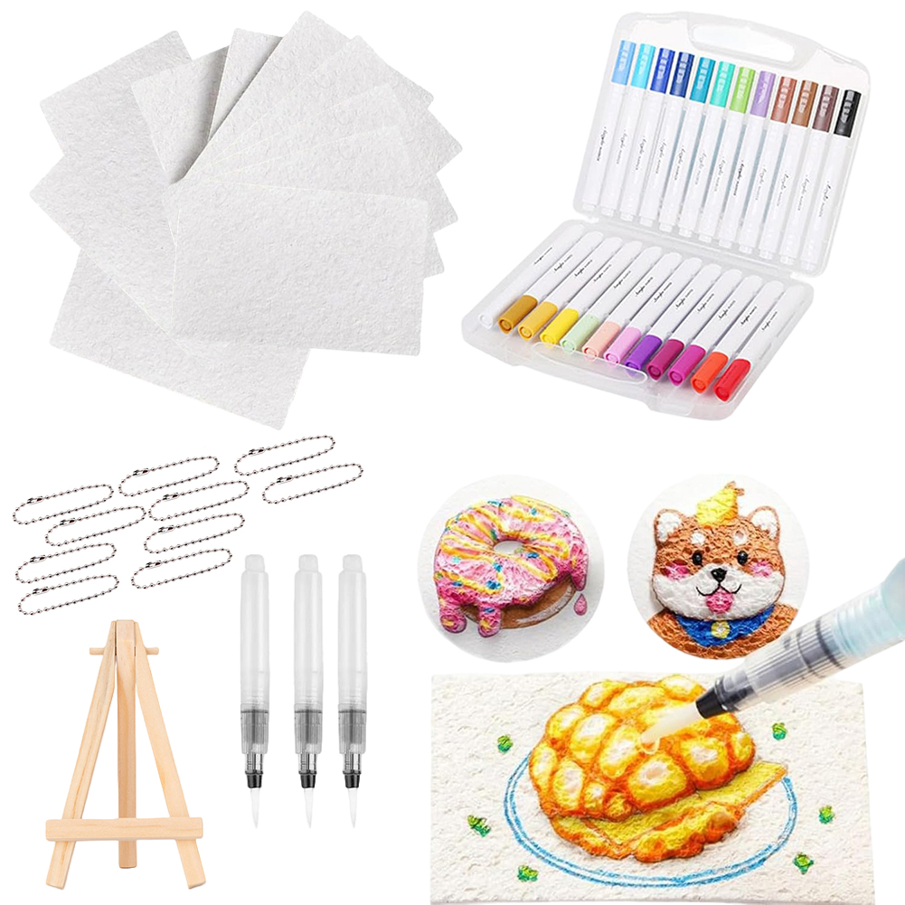 3D Zeichnung Magie Leinwand Schwamm mit Aquarell Pinsel Marker Stift Magie Malerei Papier Kind Kreative 3D Malerei Papier DIY Kunst Kits: Licht Grau