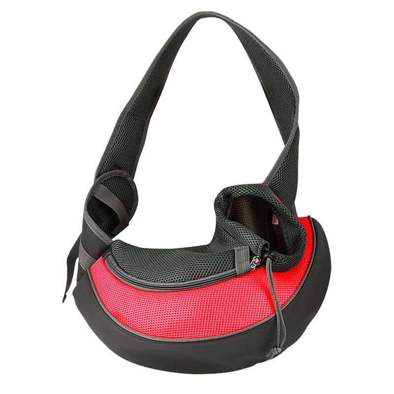 Sac fourre-tout de sac à main de transporteur de chiot d'animal de compagnie S/M sac à bandoulière extérieur de chien de voyage maille Oxford confort simple léger commode: Red