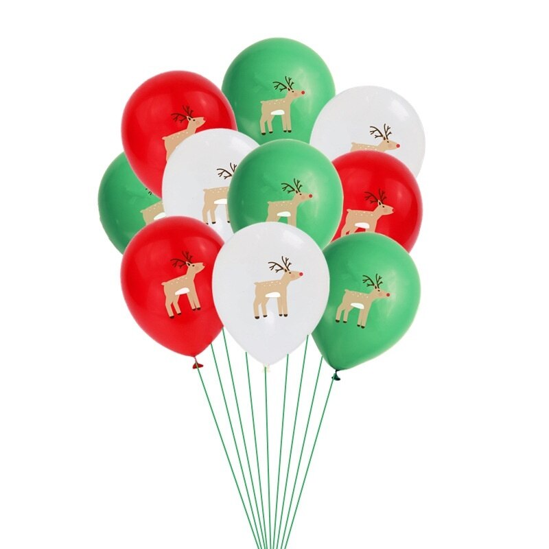2 stk / sæt glædelig jul balloner krans rød grøn diy ballon kæde helium rund folie slik globos julemanden slik sukkerrør