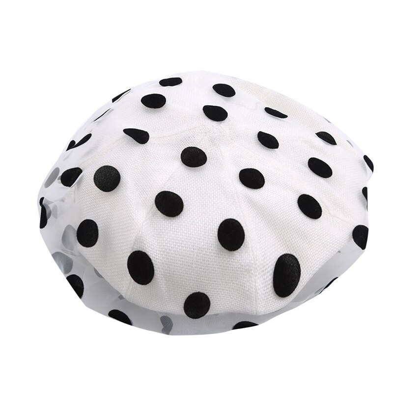 Boina de algodón Organza, novedad en boina de verano para mujer, boina negra suave con lunares, boina blanca y negra para mujer