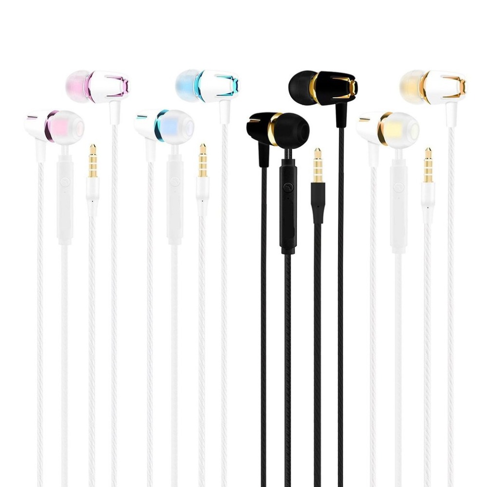 Bedrade Oortelefoon Galvaniseren Bass Stereo In-Ear Oortelefoon met Microfoon Handsfree Call Telefoon Headset voor Android iOS