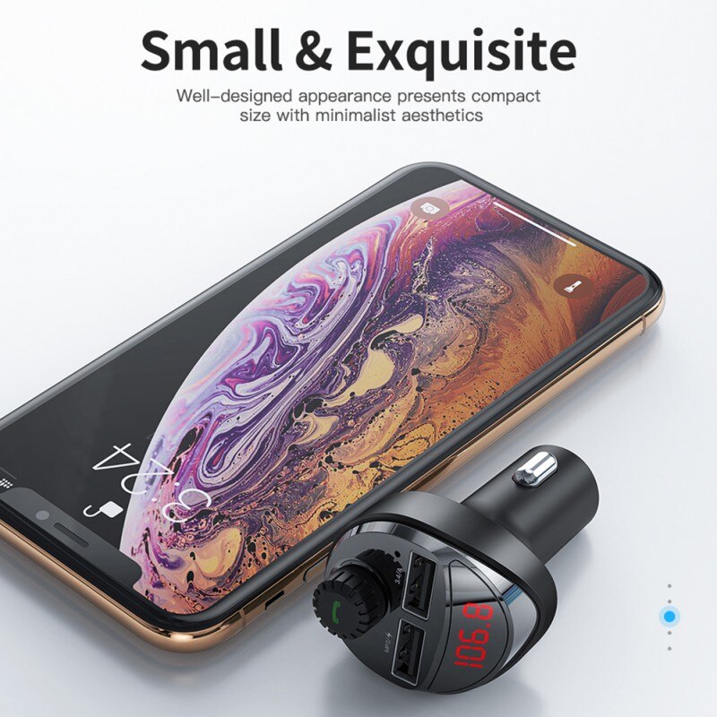 Auto Ladegerät FM Sender Bluetooth Auto Audio- MP3 Spieler TF Karte Bausatz 3,4 EIN Dual USB praktisch Ladegerät Für Xiaomi smartphone