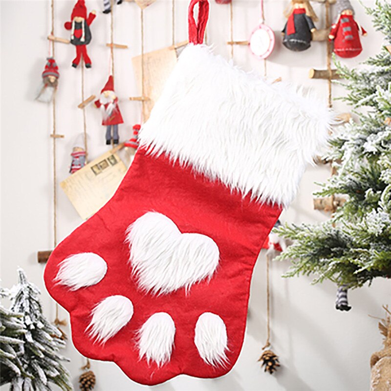 Kerst Sokken Kerst Ornamenten Rood Grijs Huisdier Sokken Kinderen Bag Opknoping Voor Kids #0g15