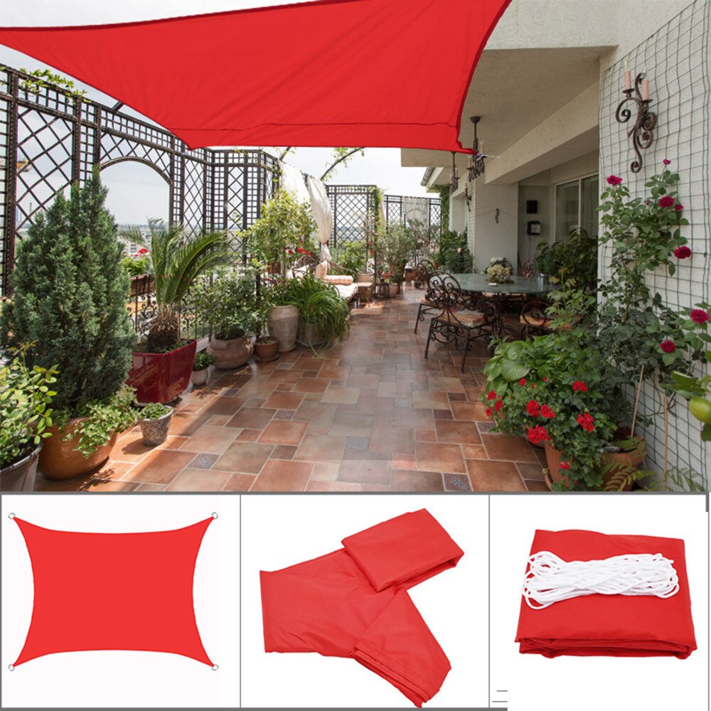 Sonne Sonnensegel Terrasse Baldachin Markise Sonnenschirm Schutz draussen Markisen Schwimmbad HDPE UV Block 3x4m Garten Sunproof Netz