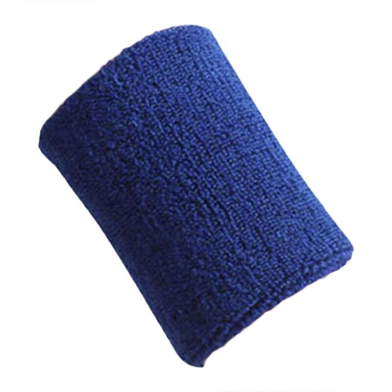 1pcs basketball sweat-absorbent towel wristband embroidered cotton adult wristband: sapphire blue