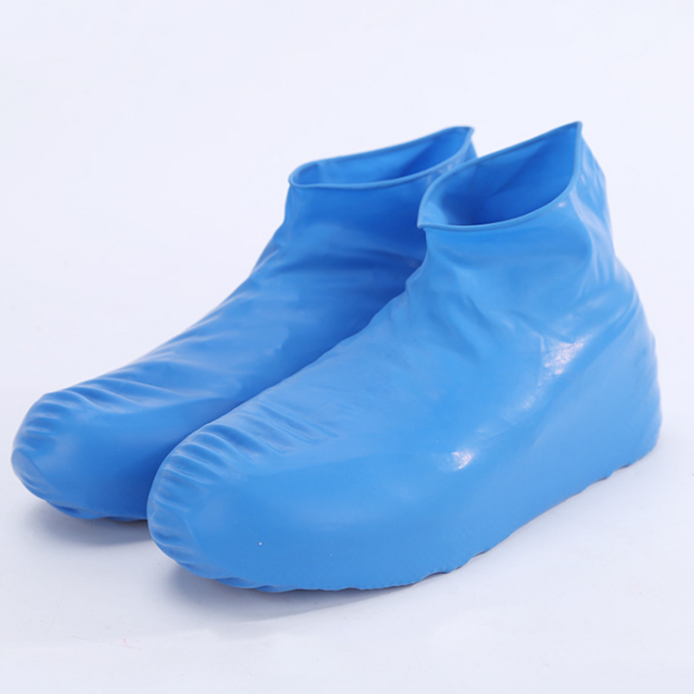 1 par vattentätt skoskydd unisex utomhus regniga dagar stövlar överdrag latex material skydd förtjockat halkskydd regnfotskydd