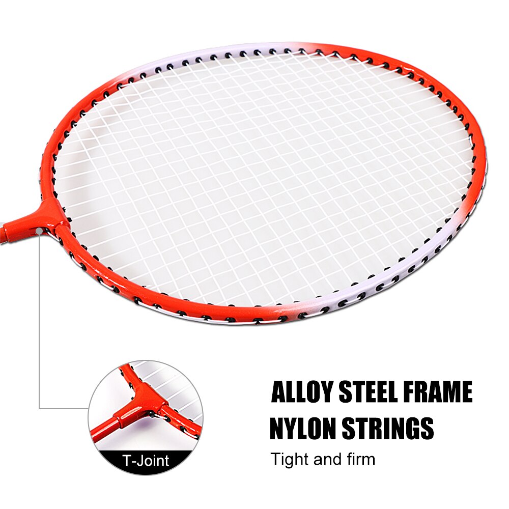 1 Paar Badminton Racket Hoge Elastische Spons Grip Shot Hoogwaardige Badminton Racket Set Battledore Met Zak Bal Outdoor sport