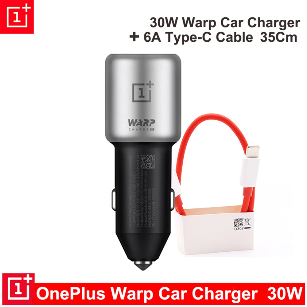 Original Oneplus 30W Warp Charge Car Charger Output 5V6A Max For Oneplus 7 Pro Normal QC For Oneplus 3/3T/5/5T/6/6T/7/Pro/8/8T..: Car Add 35CM Cable