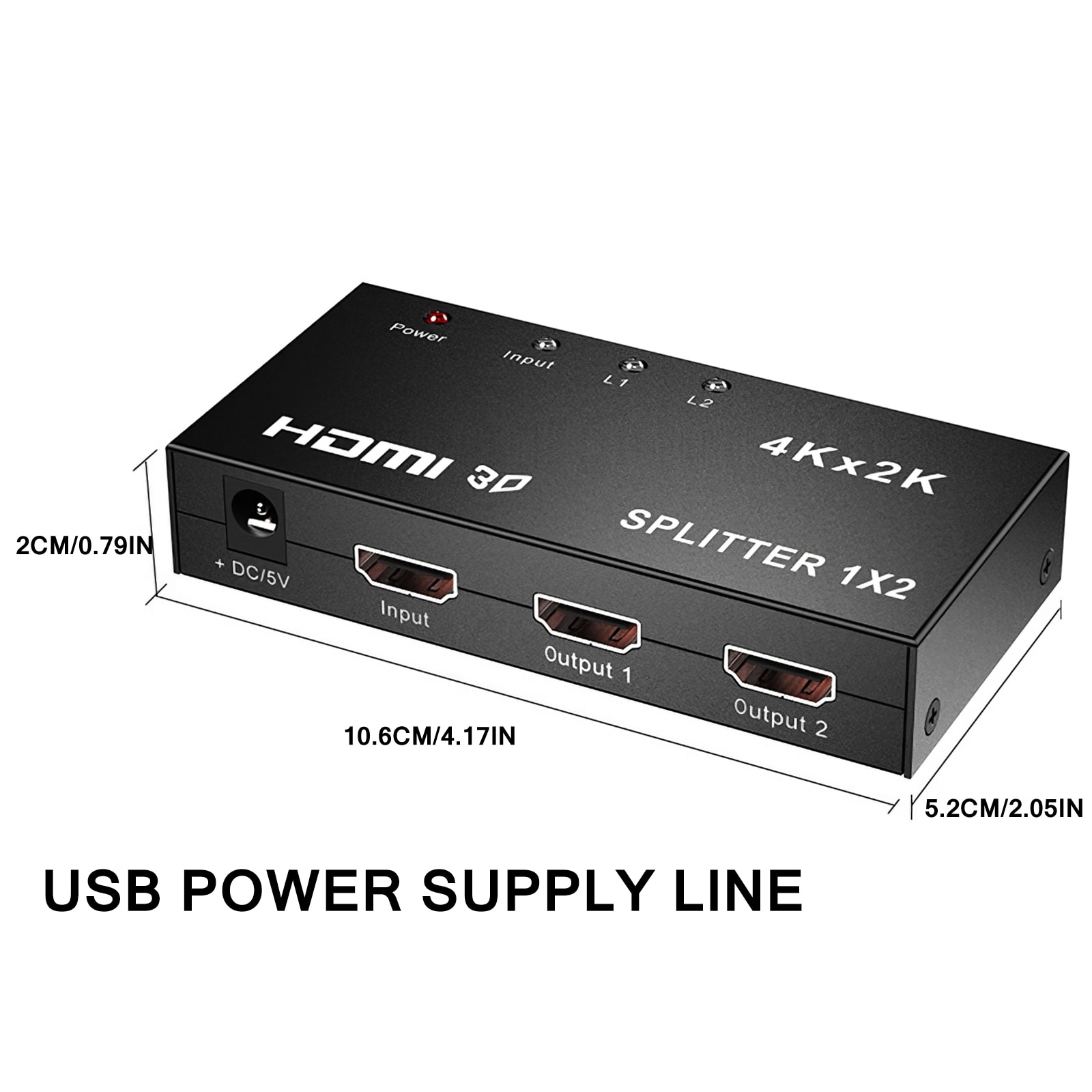 2 In 1 Out 4K USB HDMI-compatible Switch Box 4K/2K/1080P Resolution HDMI-compatible Display Splitter Plug Paly Video Display