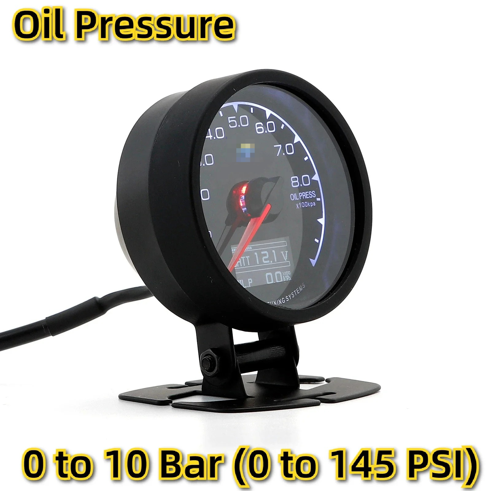 Greddi Messgeräte 62 mm 7-Farben-Schub-Messgerät, Auto-Messgerät, Multi D/A, LCD-Anzeige, Ölpresse, Drehzahl, Turbo-Vakuum-Wassertemperatur mit Sensor: Lavendel