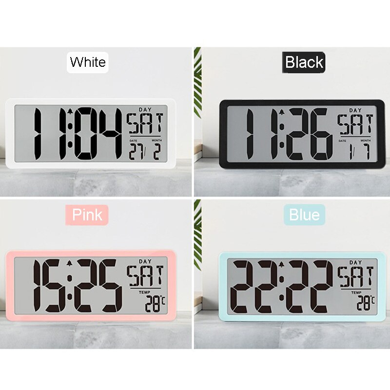 LED Digital Large Number Wall Clock Time Display Alarm Clock with Date Temperature Table Desk Watch Electronic Clocks