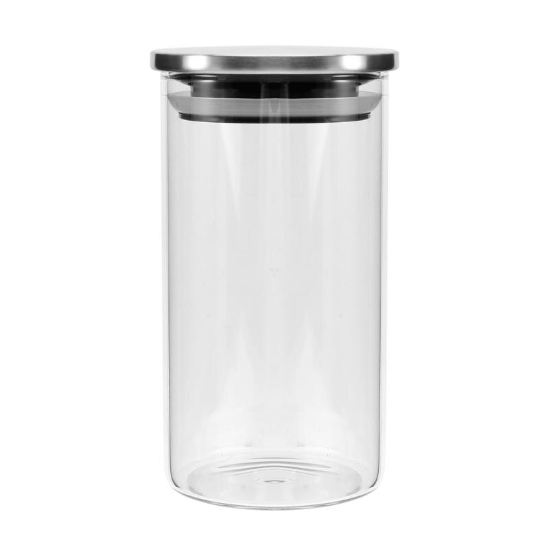 Transparent Glass Food Storage Box Dry Grains Food Storage Bottle Container Kitchen Organizers Sealing Storage Case Jars: 300ml