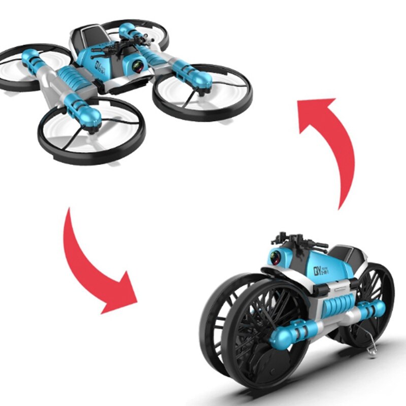 FPV RC Drohne Motorrad 2 in 1 Faltbare Hubschrauber WiFi Kamera 0.P Höer Halten RC Quadcopter Motorrad Drohne Spielzeug-grün