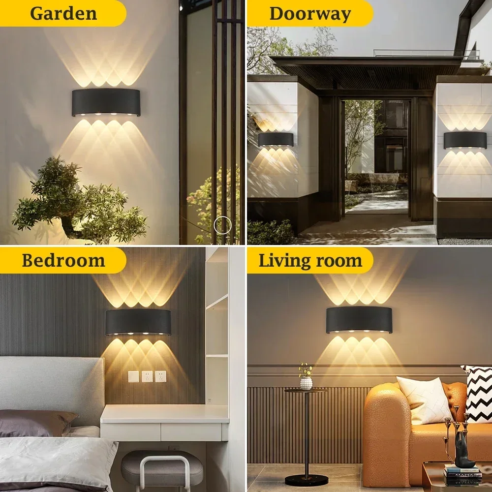 LED Outdoor Wandlamp voor Tuin Yard AC85-265 Buitenlampen IP65 Waterdichte Veranda Lamp Interieur Home Decor Verlichting