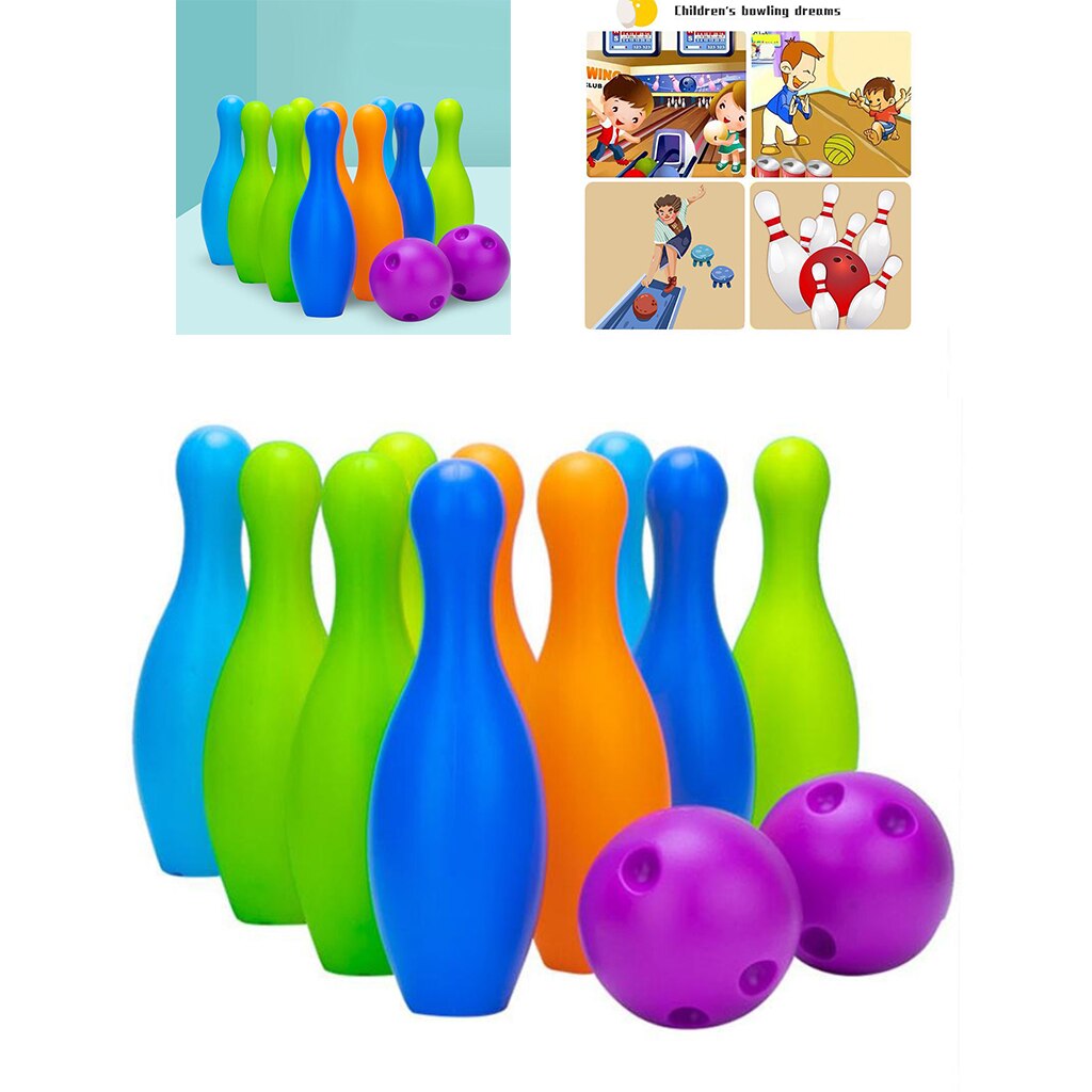Boules de Bowling en plastique, ensemble de jeu pour enfants d'âge scolaire, pour garçons et filles: 10 Pin 22cm A
