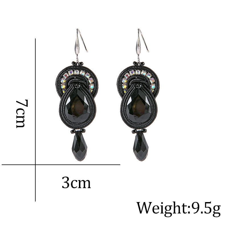 KPACTA Ethnic Feature Style Earrings Jewelry For Women Soutache Handmade Weaving Big Hanging Earring Party