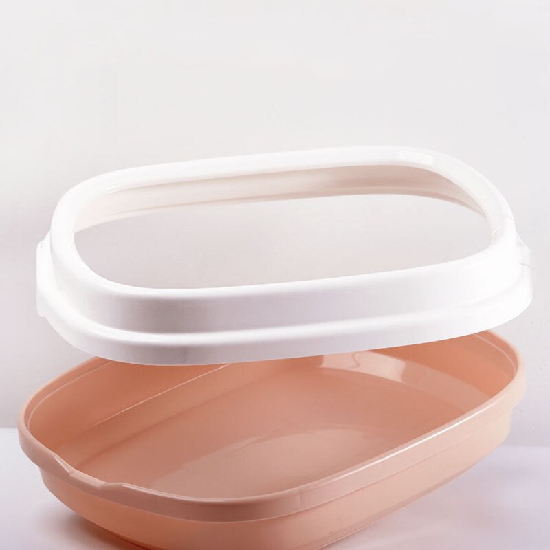 Caja de arena para gatos, sanitario para mascotas, con protección anti-salpicaduras, para perros y gatos, caja de plástico con cuchara para remover la arena, para el hogar